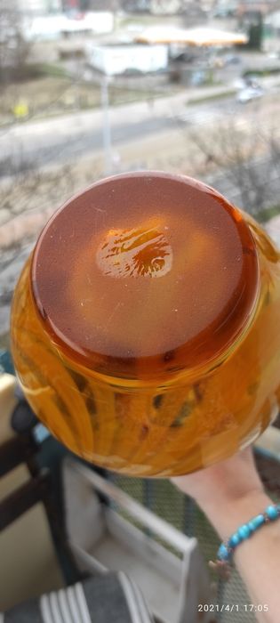 Wysoki i ciężki wazon Orkusz Huta Laura