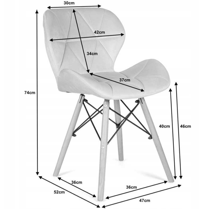 Крісло, стілець Скандинавський, стул MiLANO ВЕЛЮР (кавовий, кремовий)