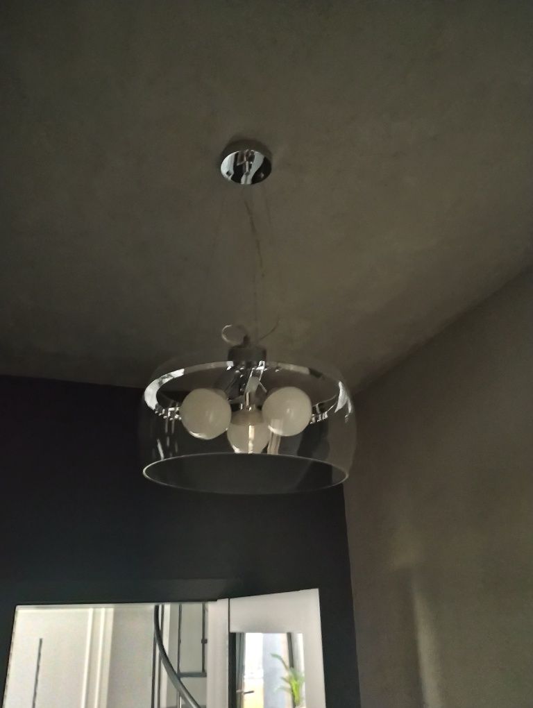 Lampa szklana na 3 żarówki