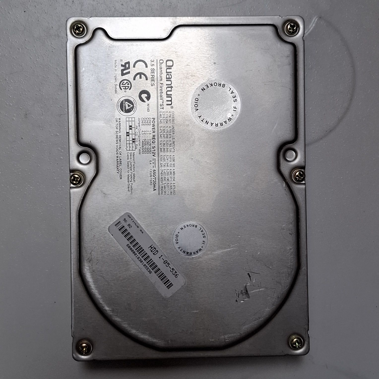 Dysk HDD 3.5" QUANTUM FIREBALL ST 2.1gb IDE/ATA Optimus retro
