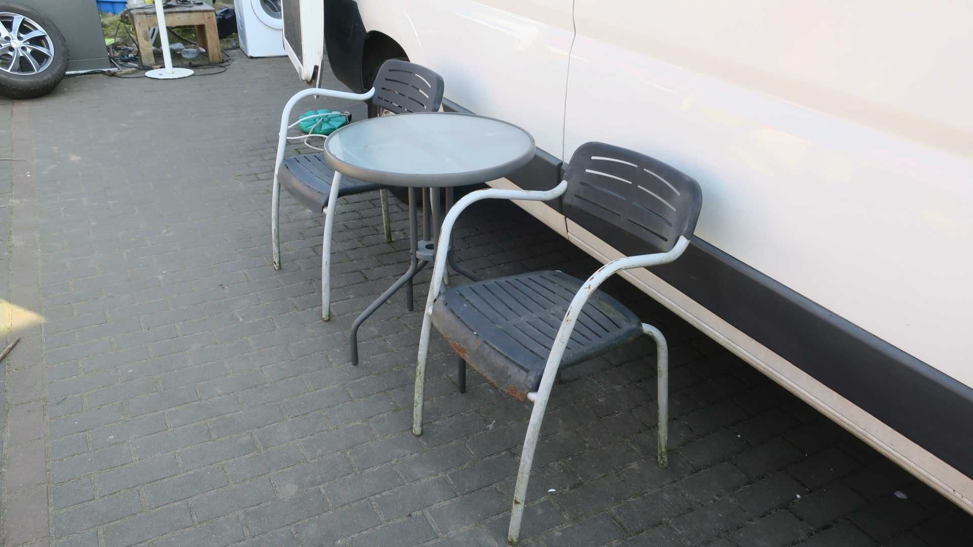Stół plus 2 krzesła ogrodowe balkonowe