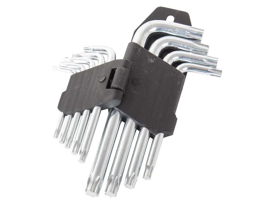 KLUCZE TORX Zestaw UNIWERSALNE rozmiar T10 do T50 TORXY 9 szt. Krótkie