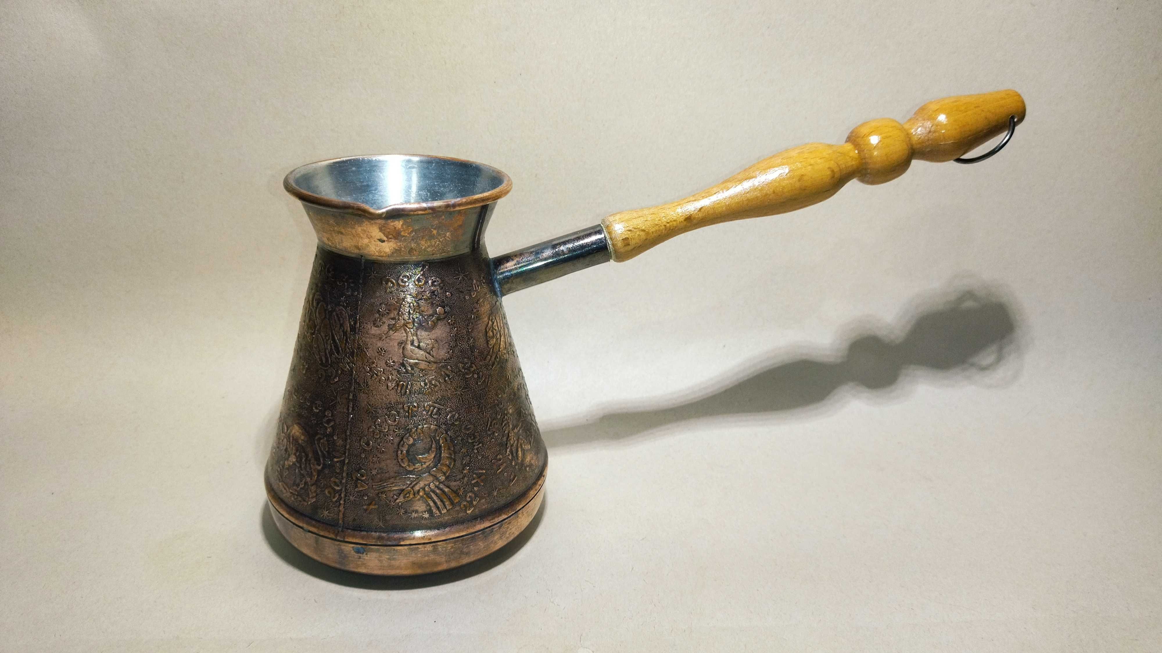Никелированная медная турка для кофе, джезва, Кофеварка медная