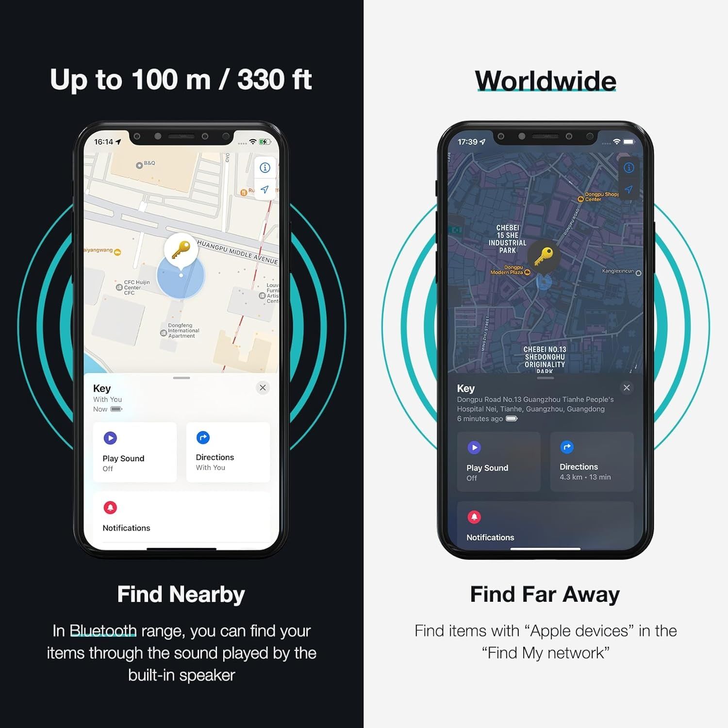 Lokalizator kluczy, lokalizator Bluetooth współpracuje z Apple Find My