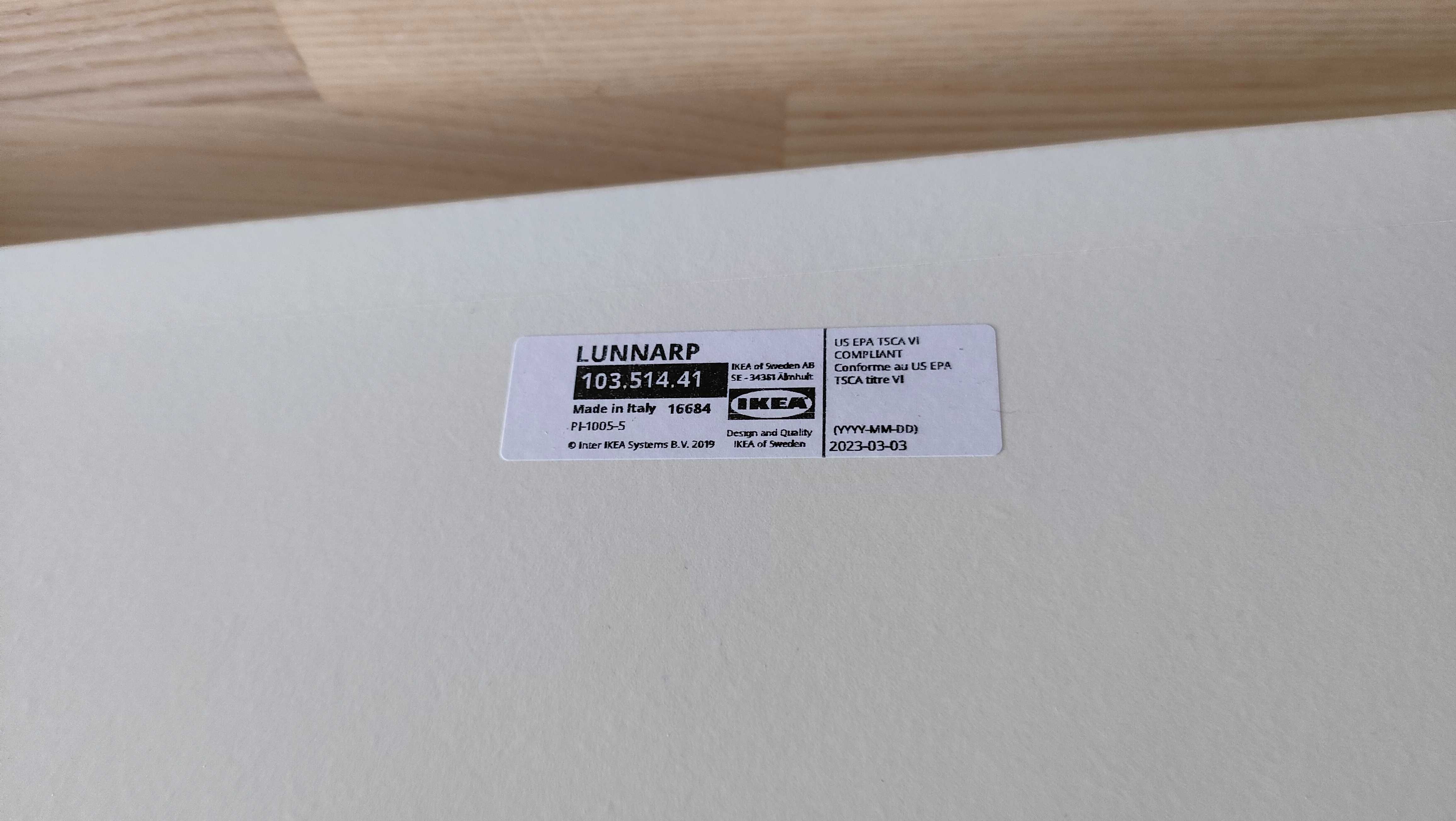 Ikea Lunnarp stolik kawowy biały 90x55x49 cm prostokątny