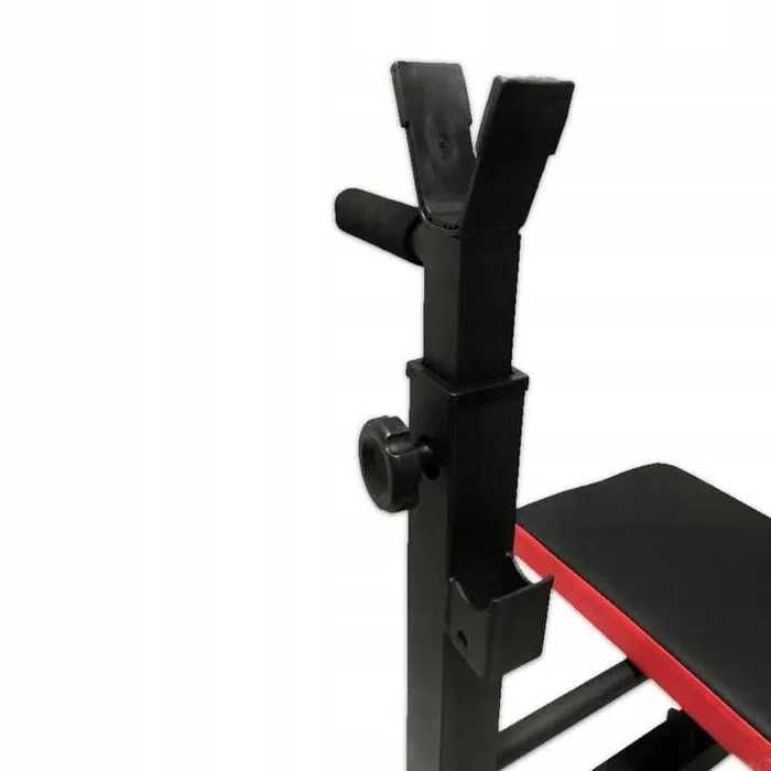 Ławka treningowa ze stojakami do ćwiczeń regulowana ławeczka składana