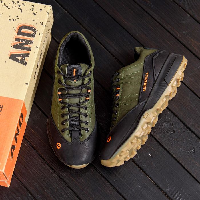 Стильные кроссовки merrell зеленые повседневные мужские мерелл