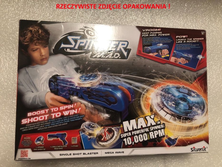 SPINNER MAD 86300 zabawkowy pistolet / wyrzutnia + spinner