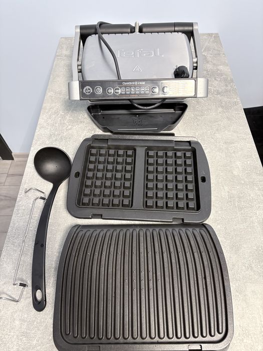 Grill elektryczny TEFAL Optigrill Initial GC706D34 + płytki do gofrów