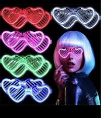 Okulary serca LED mrugające serce świecące party festiwal retro