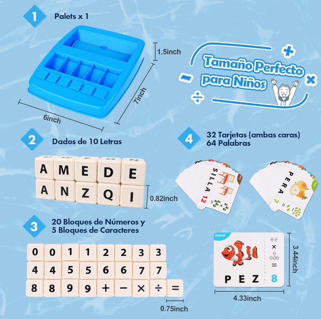 Joozmui 2 w 1 edukacyjna gra z cyframi i literami dla dzieci