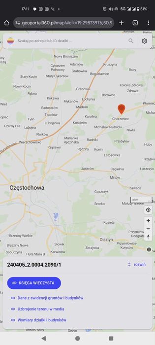 Dzialki Chorzenice ok. Czestochowy