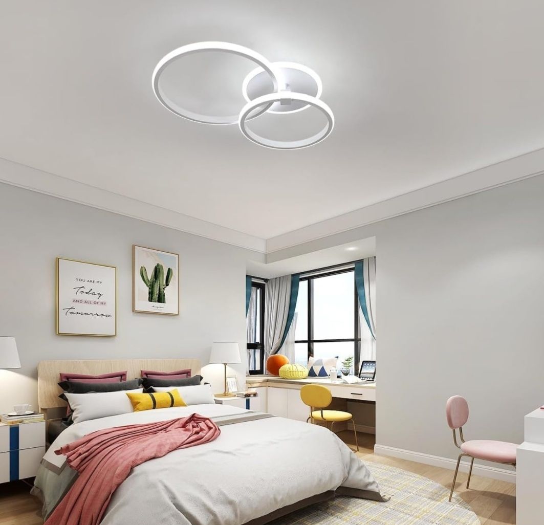 Lampa sufitowa LED, biała, 42W, 3950lm, 6500K, nowoczesna