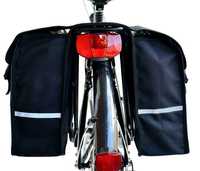Sakwa na bagażnik, torba rowerowa 2x15L - czarna