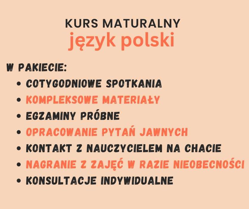 Korepetycje język polski matura online klasa 3 i 4