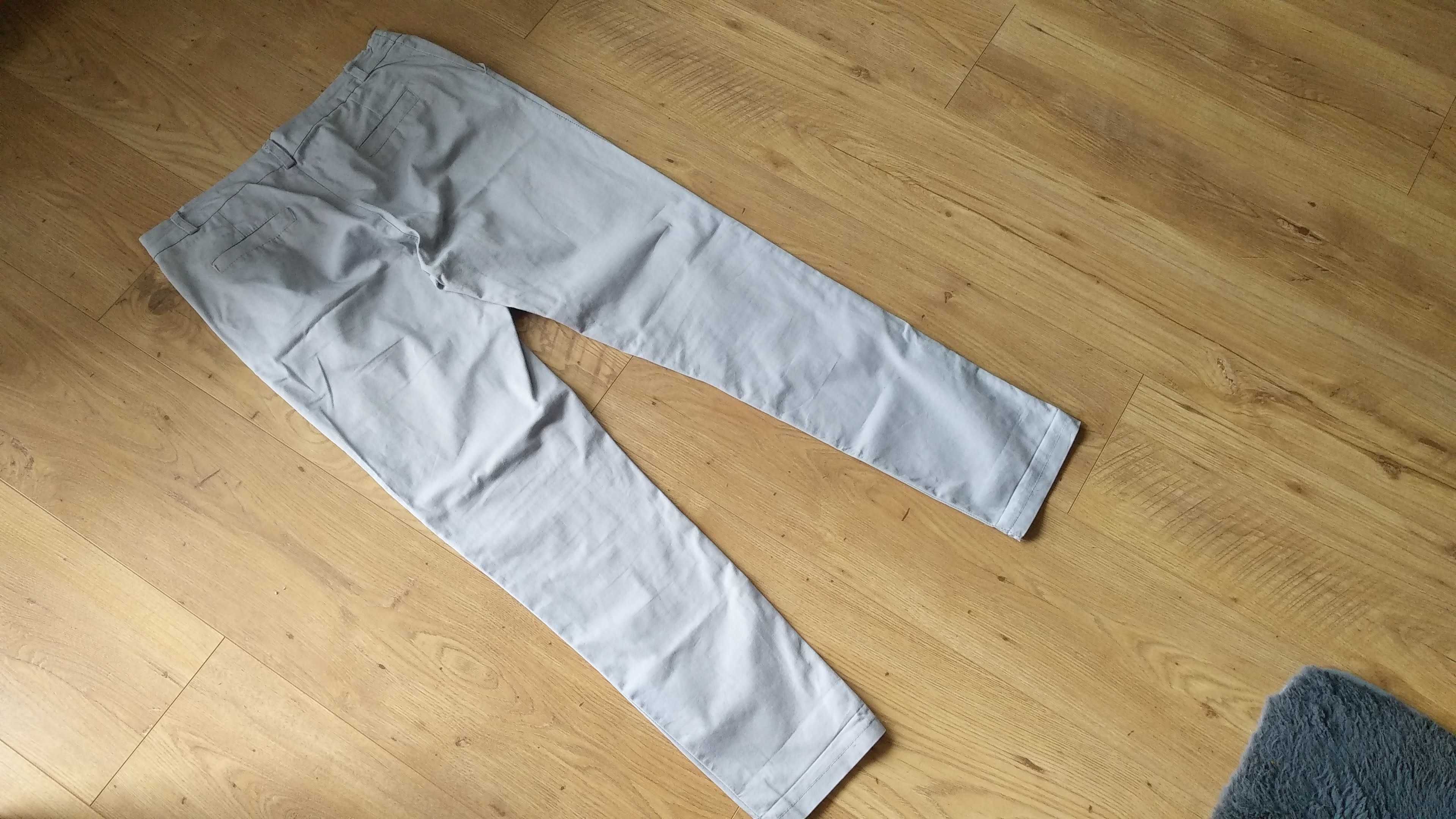 spodnie materiałowe jasny szary XL