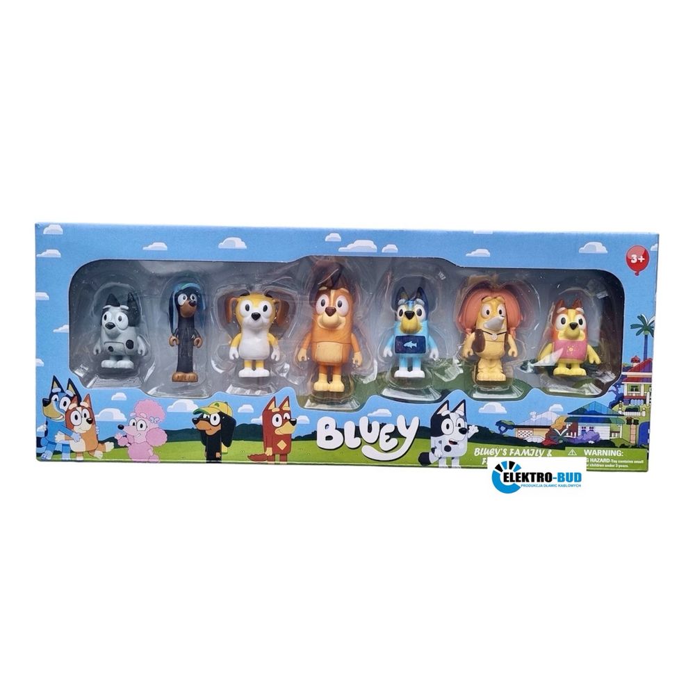 Nowy Zestaw 7 Figurek Figurki z Bajki Bluey !!! Szybka Wysyłka !!!