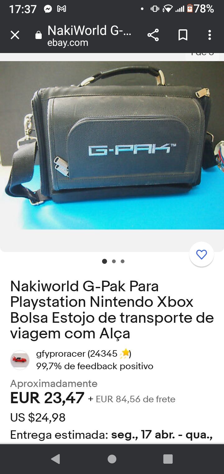 Nakiworld G-PAK para Playstation Nintendo Xbox. Bolsa Estojo  transpor