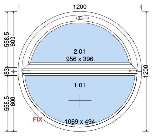 okno pcv OKRĄGŁE uchylne, średnica 1200mm