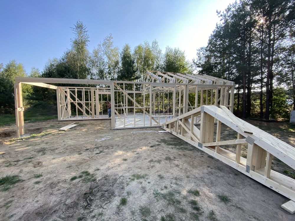 Konstrukcja szkielet domu 70 m2 c 24  wiązary więzba konstrukcja