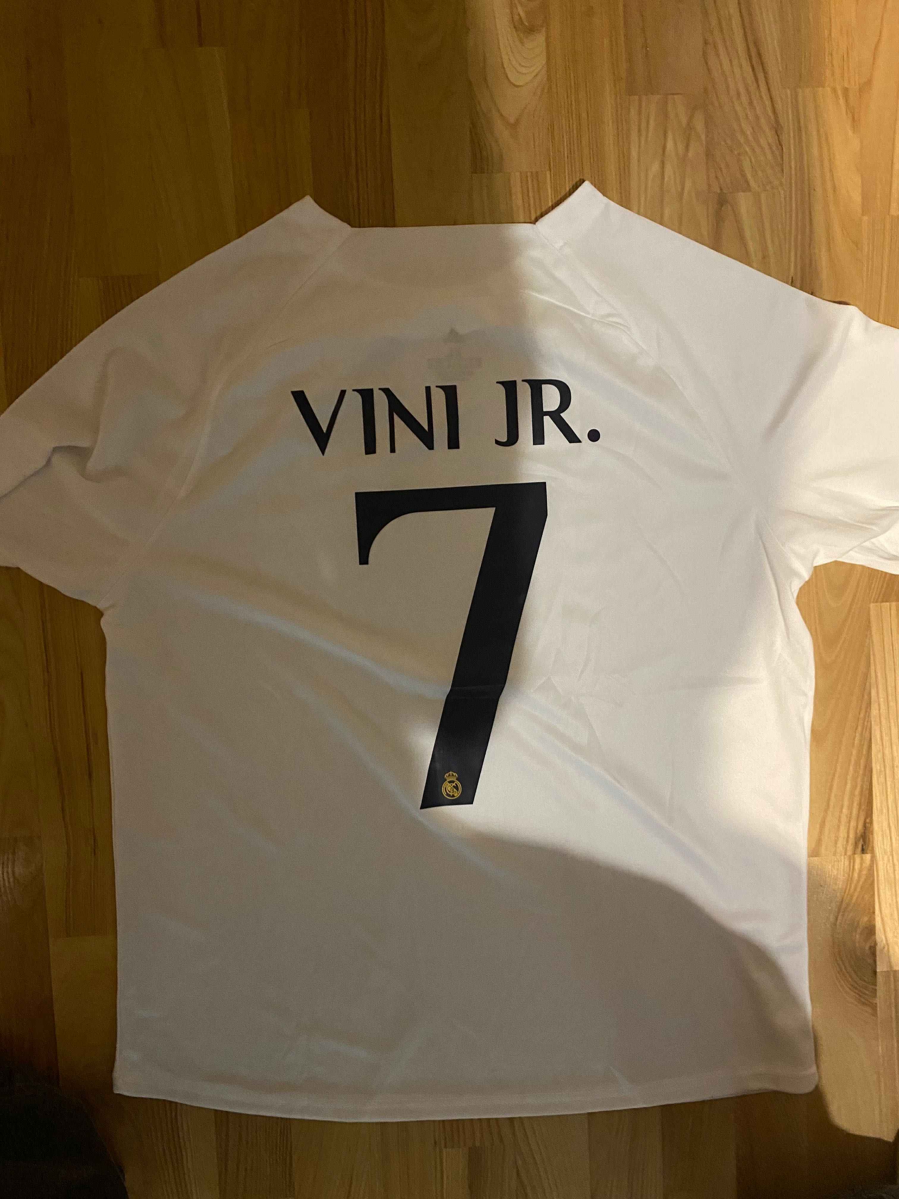 Koszulka Treningowa Vini Jr Real Madryt Biała