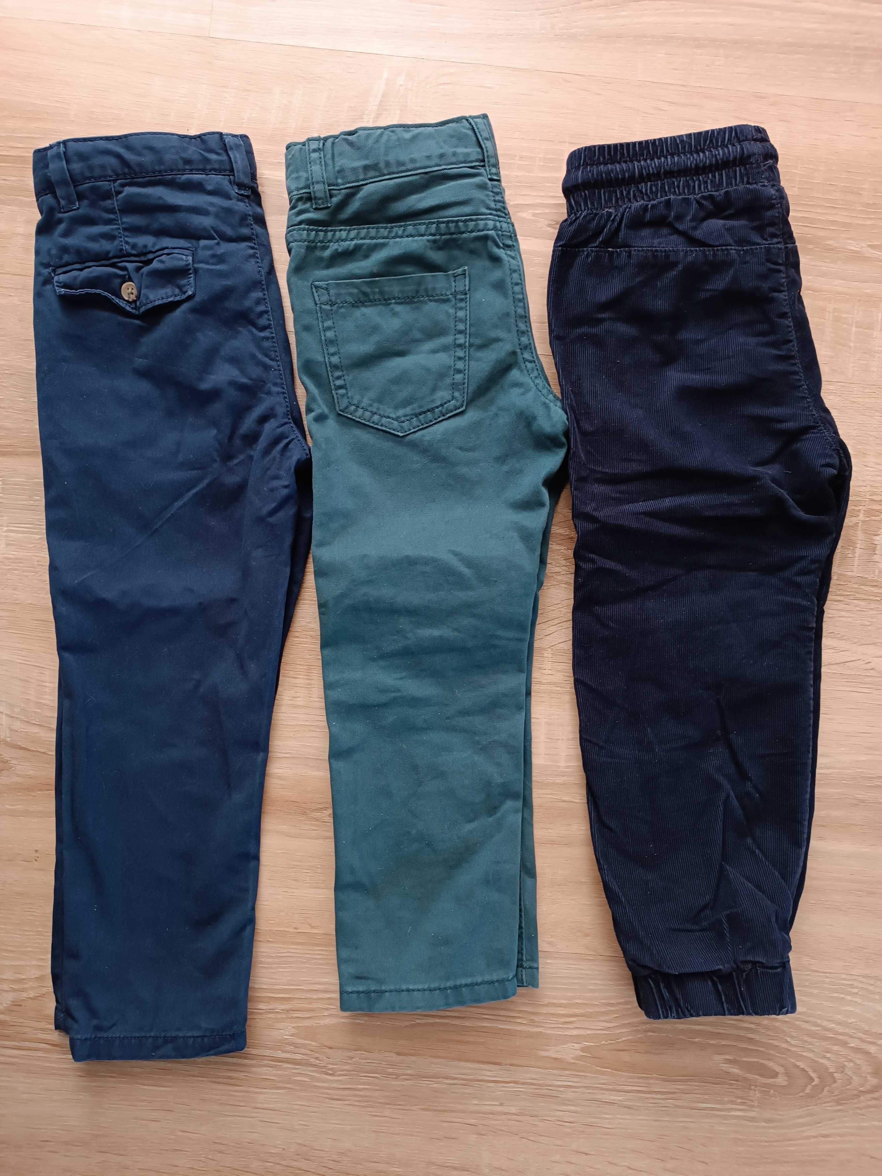 Zestaw 3szt. spodni chinosy, jeansy, sztruksy Zara H&M r.98