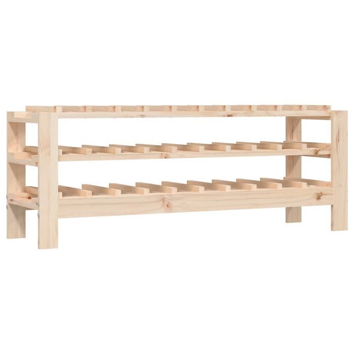 vidaXL Stojak na wino, 109,5x30x42 cm, lite drewno sosnowe