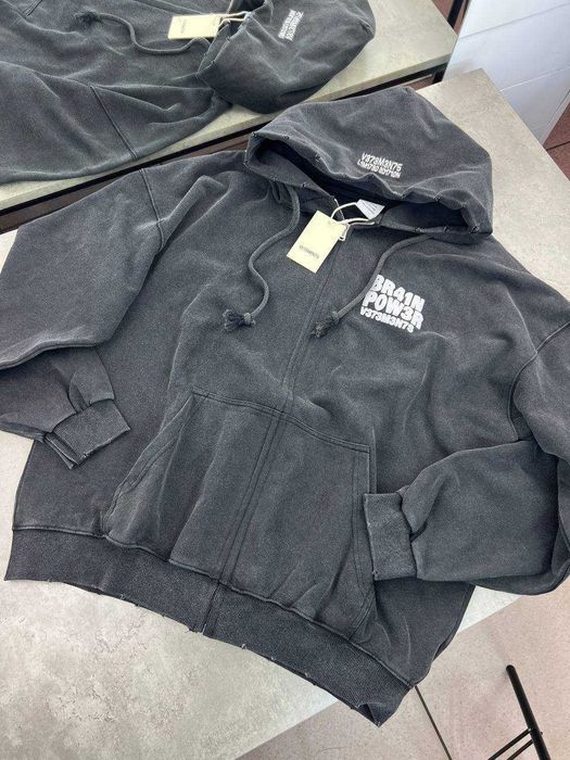 Кофта на молнии Vetements свитшот Ветмо худи с принтом оверсайз sg295