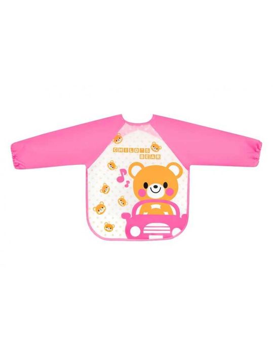 Śliniak Bocioland fartuszek z rękawkami Miś autko NIEPRZEMAKALNY N382