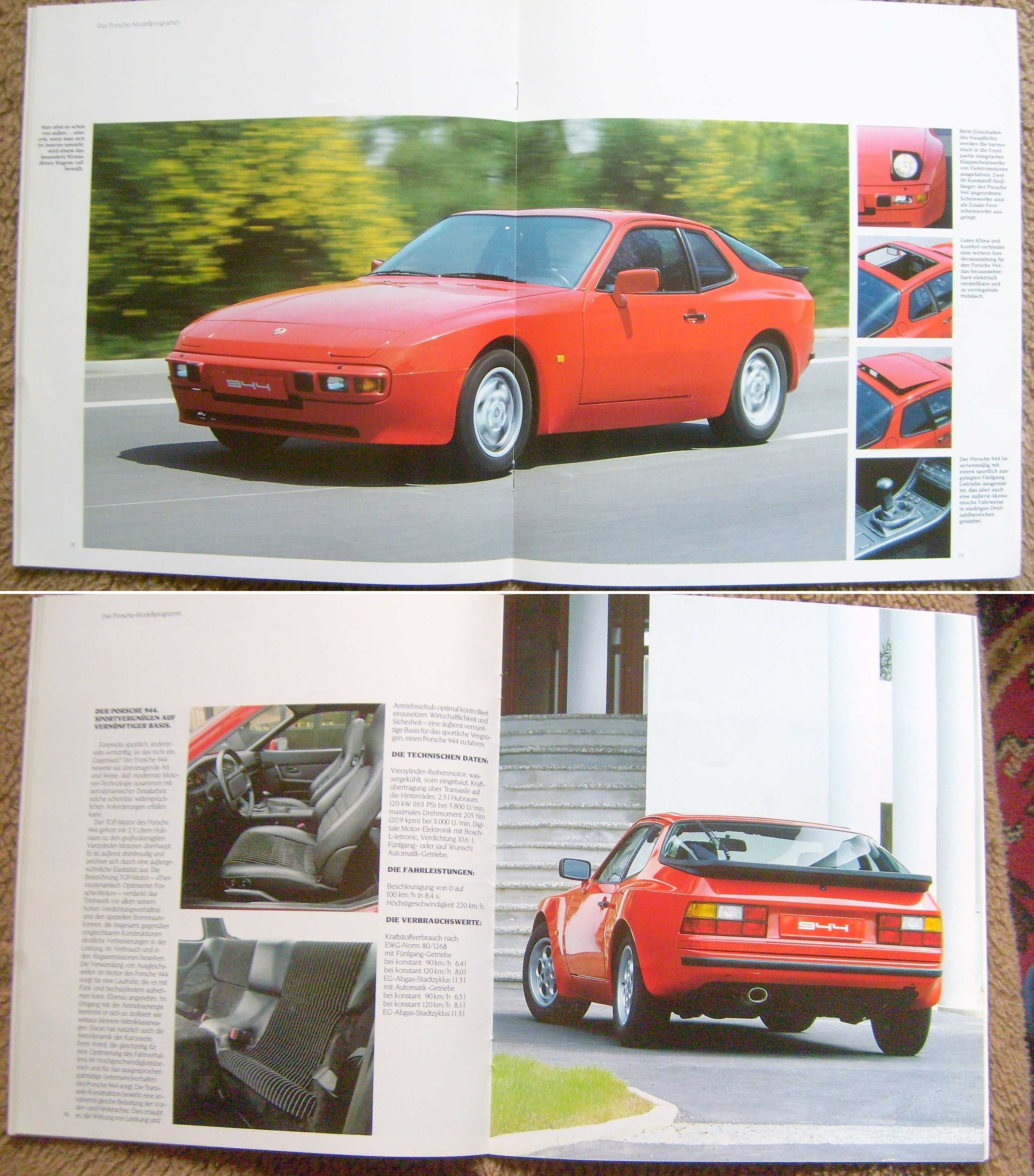 PORSCHE Programm 1986 + 1984 + 1983 ( 911, 924, 944, 928 ) 104 str. !