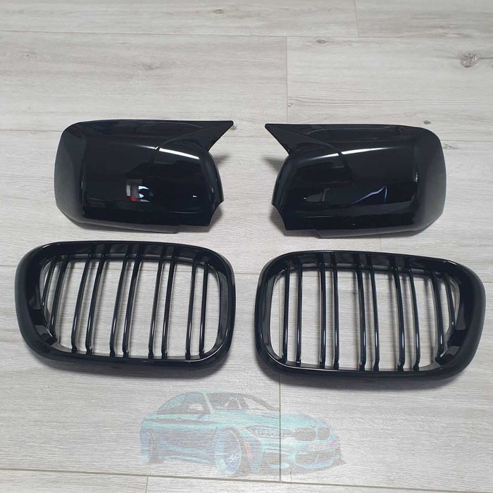 Накладки на зеркала / Решетка радиатора BMW Х5 E53 Черный глянец