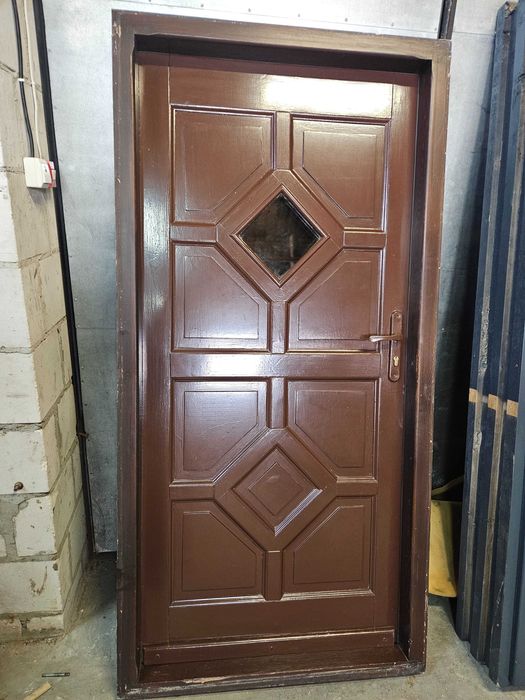 DRZWI Zewnętrzne Drewniane Sosnowe Wejściowe 98x198cm