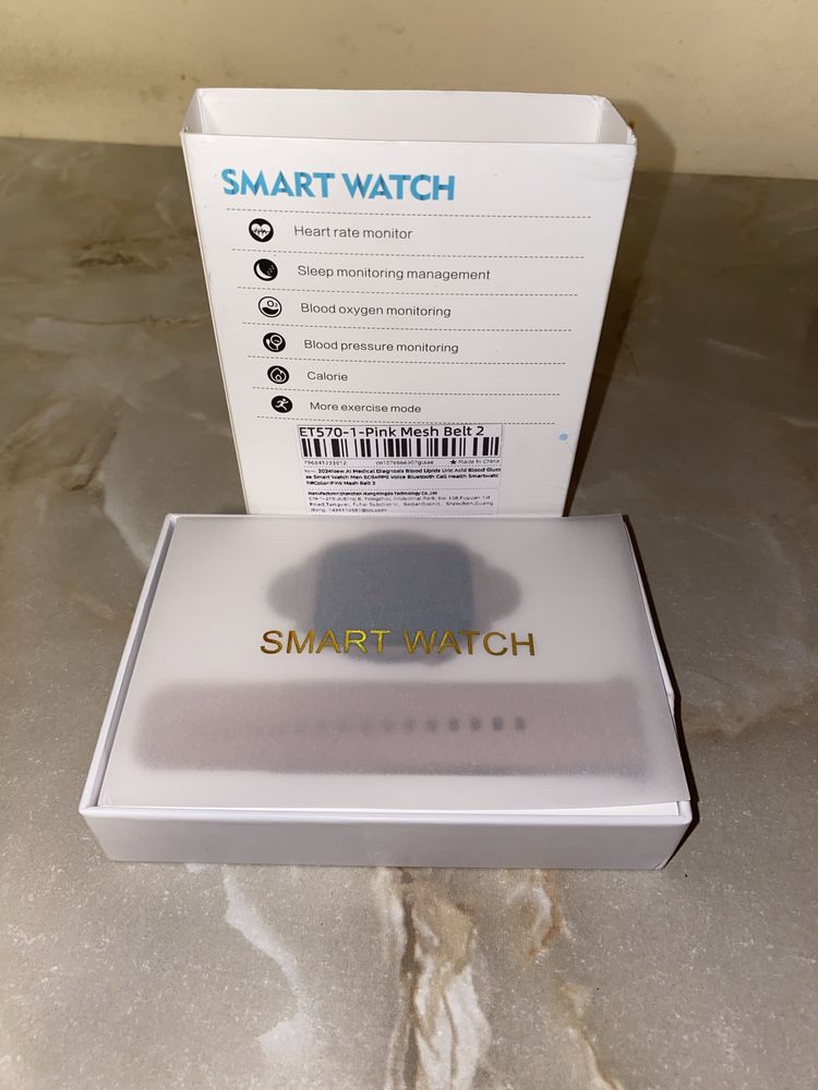 Smart watch pudrowy róż nowy zestw