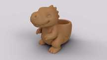 Vaso/Suporte T-Rex Fofo 3D | Decoração Dinossauro Original