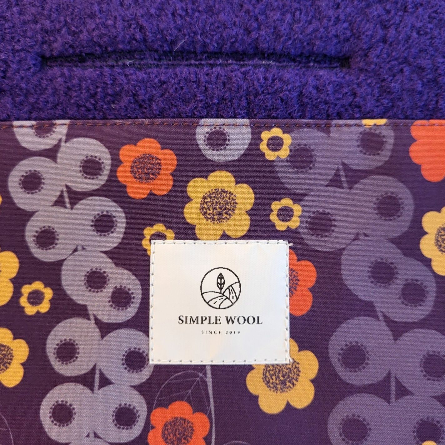 wkladka do wózka spacerowego wełna merino Simple Wool Jagodowa