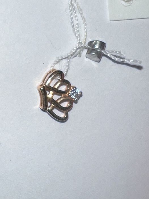 Терміново Новий золотий підвіс  кулон корона з бірками паспортом