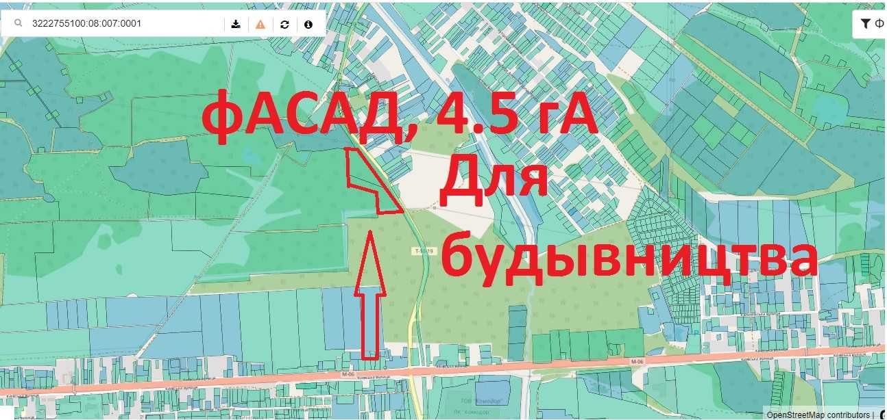 Макарівський р-н, Калинівка, 30хв до Києва, 4.5 Га, Фасад для забудови