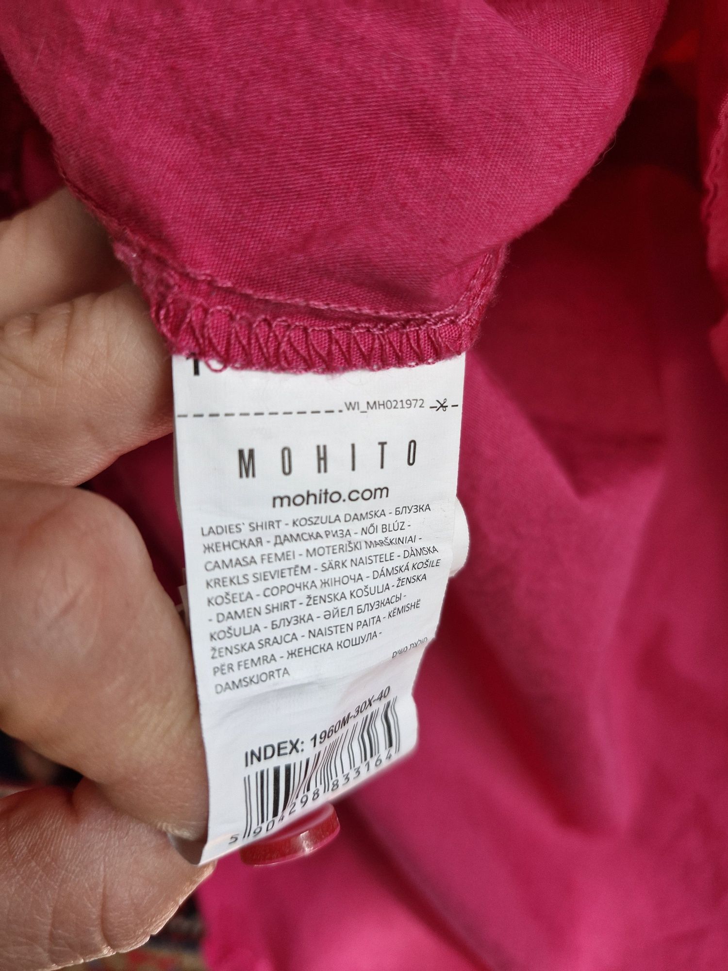 Koszula fuksja L 40 oversize Mohito