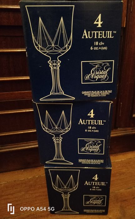 Cristal D' Arques conjunto de 4 copos pé alto em caixa