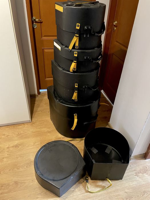 Zestaw sztywnych pokrowców hardcase werbel perkusja tom bebny