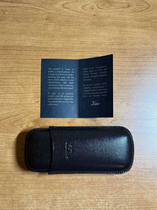Футляр для трубок Zino R-2, натуральна шкіра, Cigar Case black, Новий