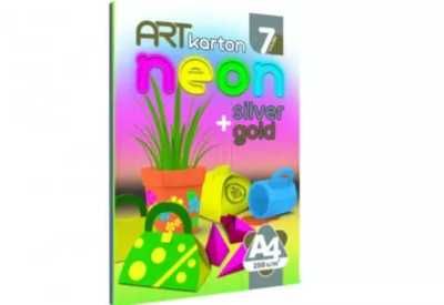 Blok kartonów kolorowych A4/7K neon 250g