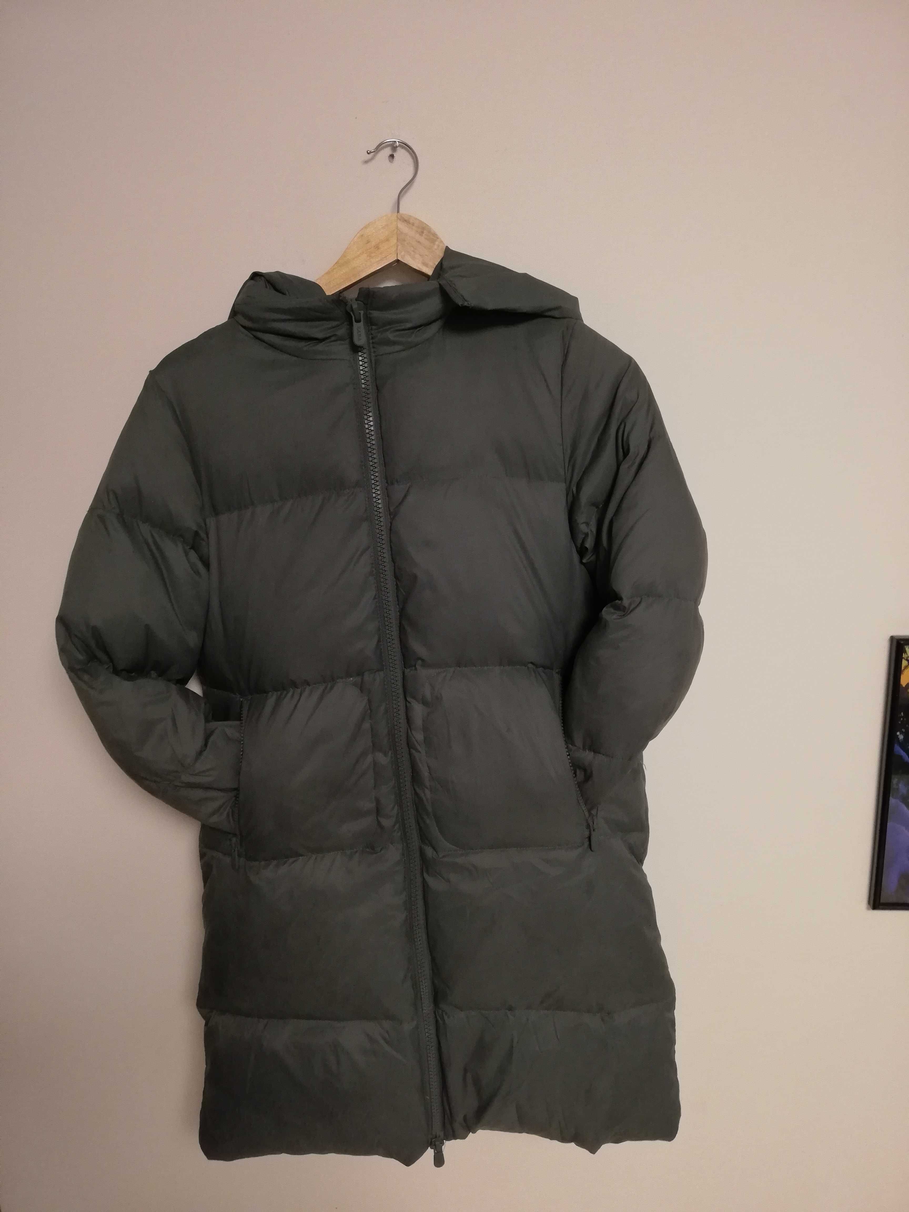 kurtka parka puchowa Zara 152 na wiek 11-12 lat zielona