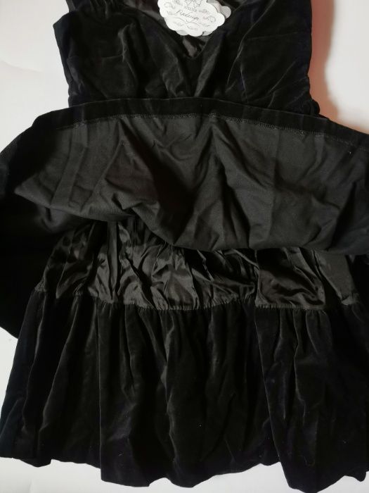 Sukienka czarna z aksamitu aksamit mini gothic goth vkei punk emo XS/S