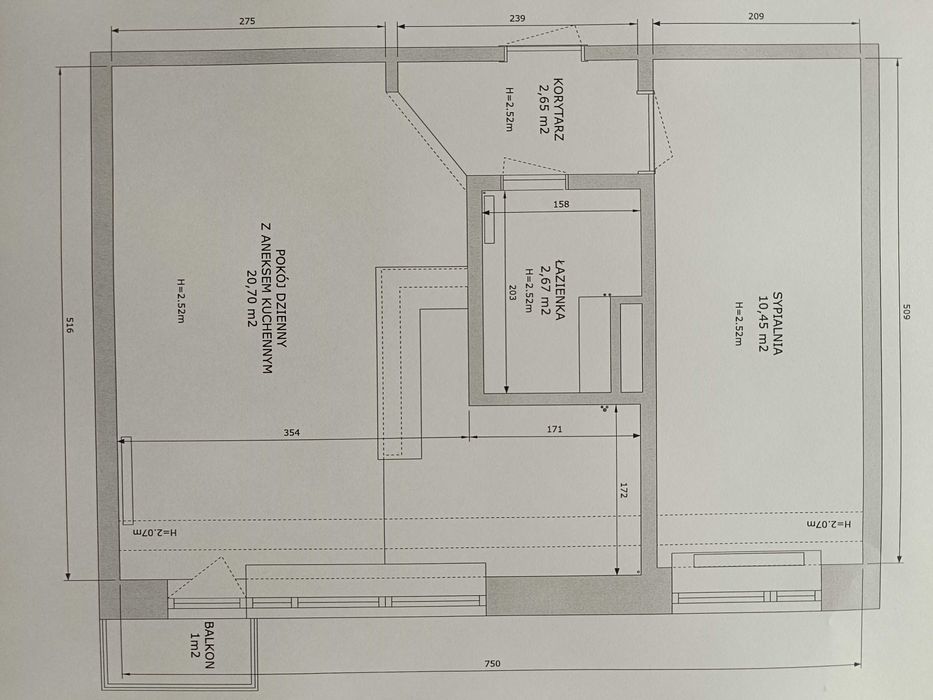 2 pokojowe 36,5m2, ul. Podleśna 42 Stare Bielany