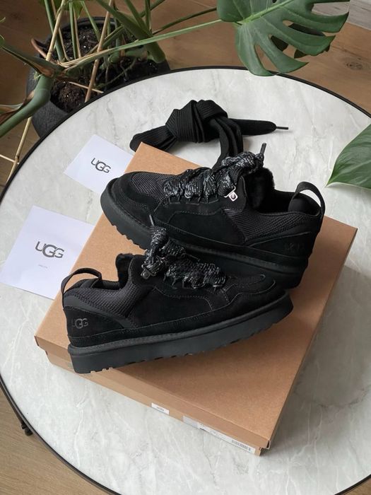 Зимові Жіночі Ugg Lowmel Sneaker Black натуральна замша та очвина
