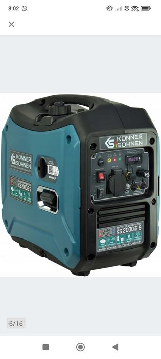 Generator prądu Konner & Sohnen KS 2000iG S, 2 kw z instalacją gazową