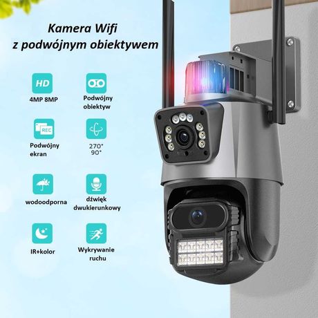 Najnowsza Kamera wifi 8Mpx 4k 8x zoom 2023r