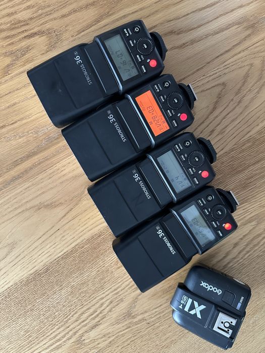 Stroboss 36 4szt sony nikon fuji nadajnik lampa blyskowa