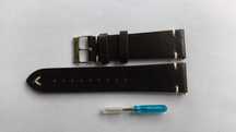 Pasek do zegarka w kolorze ciemny brąz. 22mm